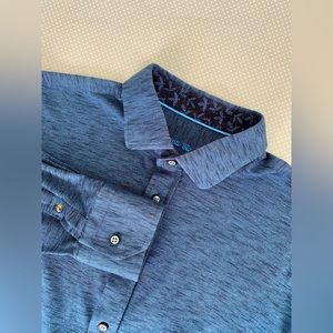 Luchiano Visconti Mens Shirt LARGE Blue Long Sleeve - No Flaws